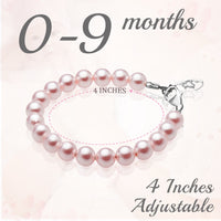 Sterling Silver Elegant Bracelet for Girls with Pink Pearls