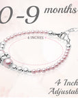 Sterling Silver Beads Box Cross Pink Pearl Bracelet for Girls - Baptism Gifts