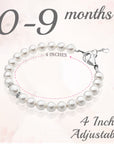 Sterling Silver Bracelet for Girls with White Pearl & Silver Daises
