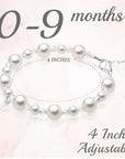 Sterling silver Cross White Pearl Bracelet for Girls Baptism & Christening