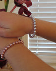 Powder Rose Pearl Infant Bracelet, Sterling Silver Keepsake