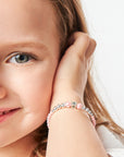 Pink Pearl Charm Bracelet, Silver Beads & Sterling Silver Box Cross
