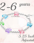 8 MM Multicolor Crystals Butterfly Bracelet for girls