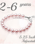 Sterling Silver Elegant Bracelet for Girls with Pink Pearls