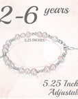 Beaded Bracelets for Girls, Sterling Silver Charm Cross Bracelet Cultured freshwater Pearl, Toddler Baby Girl, Christening, Communion, Baptism Gifts for Girl