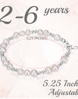 Freshwater Cultured Pearl Bracelet for Baby girls Jewelry. Birthday Gifts,