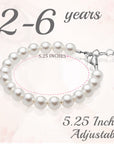 Sterling Silver White Pearl Bracelet for Girls