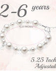 Sterling silver Cross White Pearl Bracelet for Girls Baptism & Christening