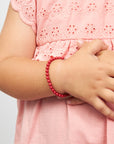 Red Coral Pearl Baby Bracelet, Sterling Silver Protection Gift