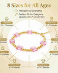 Pink Butterfly Bracelet, 14K Gold Plated Gold Bead Keepsake for Girls