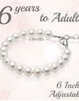 Sterling Silver White Pearl Bracelet for Girls