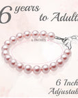 Sterling Silver Elegant Bracelet for Girls with Pink Pearls