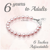 Sterling Silver Elegant Bracelet for Girls with Pink Pearls