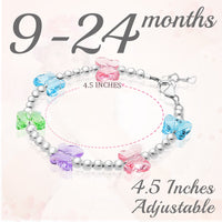 8 MM Multicolor Crystals Butterfly Bracelet for girls