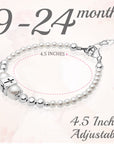 Sterling Silver Beads Box Cross White Pearl Bracelet for Girls - Baptism Gifts