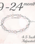 Beaded Bracelets for Girls, Sterling Silver Charm Cross Bracelet Cultured freshwater Pearl, Toddler Baby Girl, Christening, Communion, Baptism Gifts for Girl