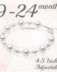 Sterling Silver Bracelet for Girls with White Pearls & Clear Crystals
