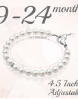 Sterling Silver Bracelet for Girls with White Pearl & Silver Daises