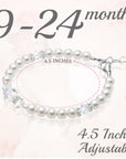 Infant Baby White Pearl and Clear Crystals Bracelet