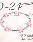 8 MM Pink Crystals Butterfly Bracelet for girls