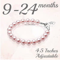 Sterling Silver Elegant Bracelet for Girls with Pink Pearls