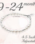 Infant Baby Girl Bracelet with White Pearl & Silver Crimps