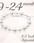 Sterling silver Cross White Pearl Bracelet for Girls Baptism & Christening