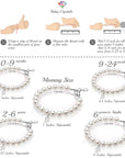 Baby Crystals Personalized Sterling Silver Pearl Initial Charm Bracelet