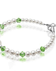 Personalized Birthstone Jewelry Pearl Bracelet for Girls with Birthstone Crystals