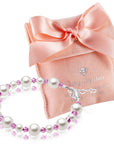 White Pearl February Amethyst Birthstone Bracelet Baby Girl Gift Jewelry Toddler