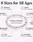 White Pearl March Aquamarine Birthstone Bracelet Baby Girl Gift Jewelry Toddler