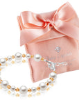 White Pearl November Topaz Birthstone Bracelet Baby Girl Gift Jewelry Toddler