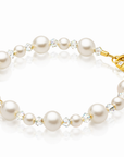 Sterling silver Cross White Pearl Bracelet for Girls Baptism & Christening