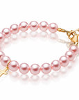 Infant Baby Girl Sterling Silver Cross Baptism & Christening Pink Pearl Bracelet