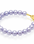 Lavender Pearl Bracelet, 14K Gold Plated Baby Bracelet for Girls