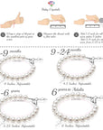Sterling Silver Cross Charm White Pearl Bracelets for Girls - Baptism Gifts