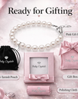 Sterling Silver Baby Charm Bracelet, White Pearls & Baptism Cross