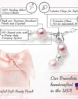 Toddler Baby Girl Sterling Silver Beads Box Cross Pink Pearl Bracelet