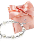 Teen White Sterling Silver Cross Bracelet Crimps Baptism