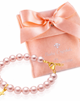 Infant Baby Girl Sterling Silver Cross Baptism & Christening Pink Pearl Bracelet