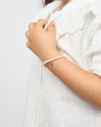 Infant Baby Sterling Silver Cross Baptism & Christening White Pearl Bracelet