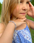 Toddler Baby Lavender Pearl and Clear Crystal Bracelet