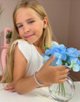 Lavender Pearl Bracelet, 14K Gold Plated Baby Bracelet for Girls
