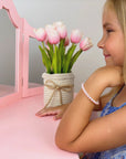 Little Girl Toddler Elegant Bracelet with Pink Pearls