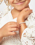 Sterling Silver White Pearl Bracelet for Girls