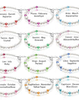 Personalized Birthstone Jewelry Pearl Bracelet for Girls with Birthstone Crystals