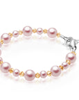 Baby Crystals Personalized Sterling Silver Pearl Initial Charm Bracelet