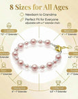 Pink Pearl & Clear Crystal Bracelet, 14K Gold Plated Baby Girl Gift