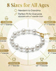 White Pearl & Clear Crystal Bracelet, 14K Gold Plated Girls Jewelry