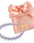 Lavender Pearl Bracelet, 14K Gold Plated Baby Bracelet for Girls